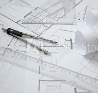 architectural plans on paper